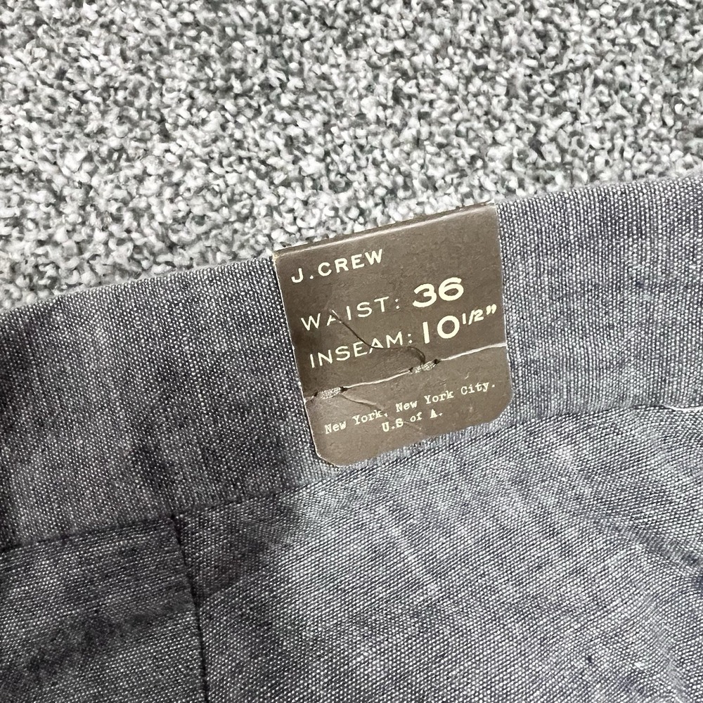 J.Crew Club Linen Blend Shorts Gray Flat Front Chino Mens 36 NWT A0873 - Picture 5 of 6